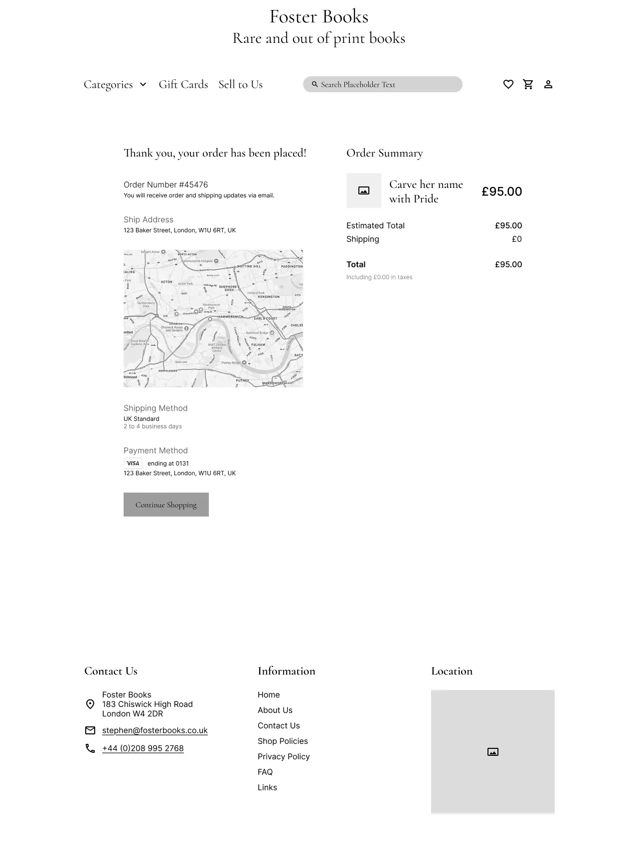 Order Confirmation Page